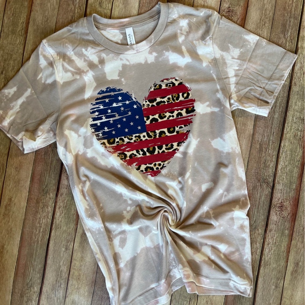 Patriotic Heart bleached T-Shirt